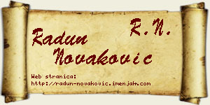 Radun Novaković vizit kartica